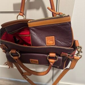 Dooney & Bourke Purple and Tan Satchel